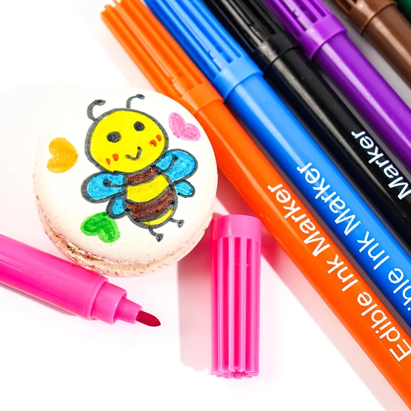 Food Grade Double Sided Edible Marker Pens Food Coloring Pens Edible Ink Markers Perfect for Pen Cookie Paint