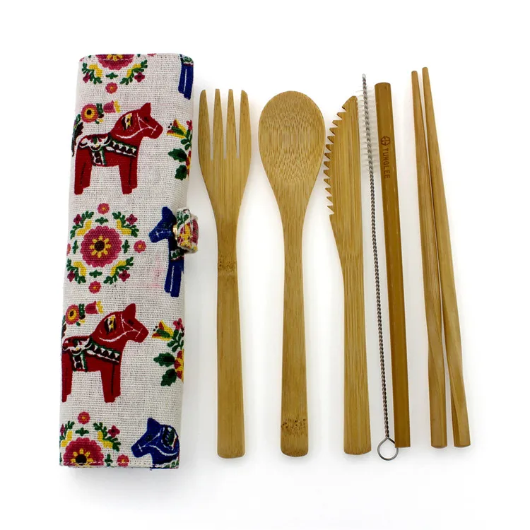 Kid Lunch Box Japanese Style Table Set Salad Spoon And Fork Bamboo Cutlery