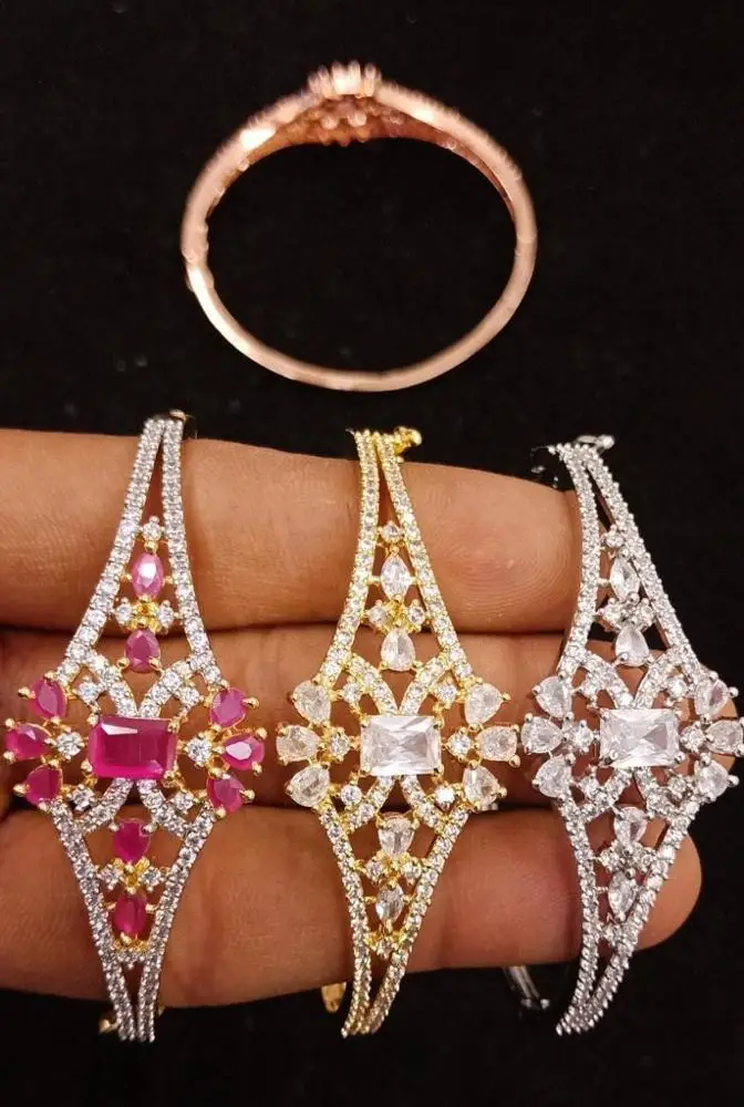 
Hot sale Colorful American Diamond fashion jewelry gold plated colorful zircons women bracelets 