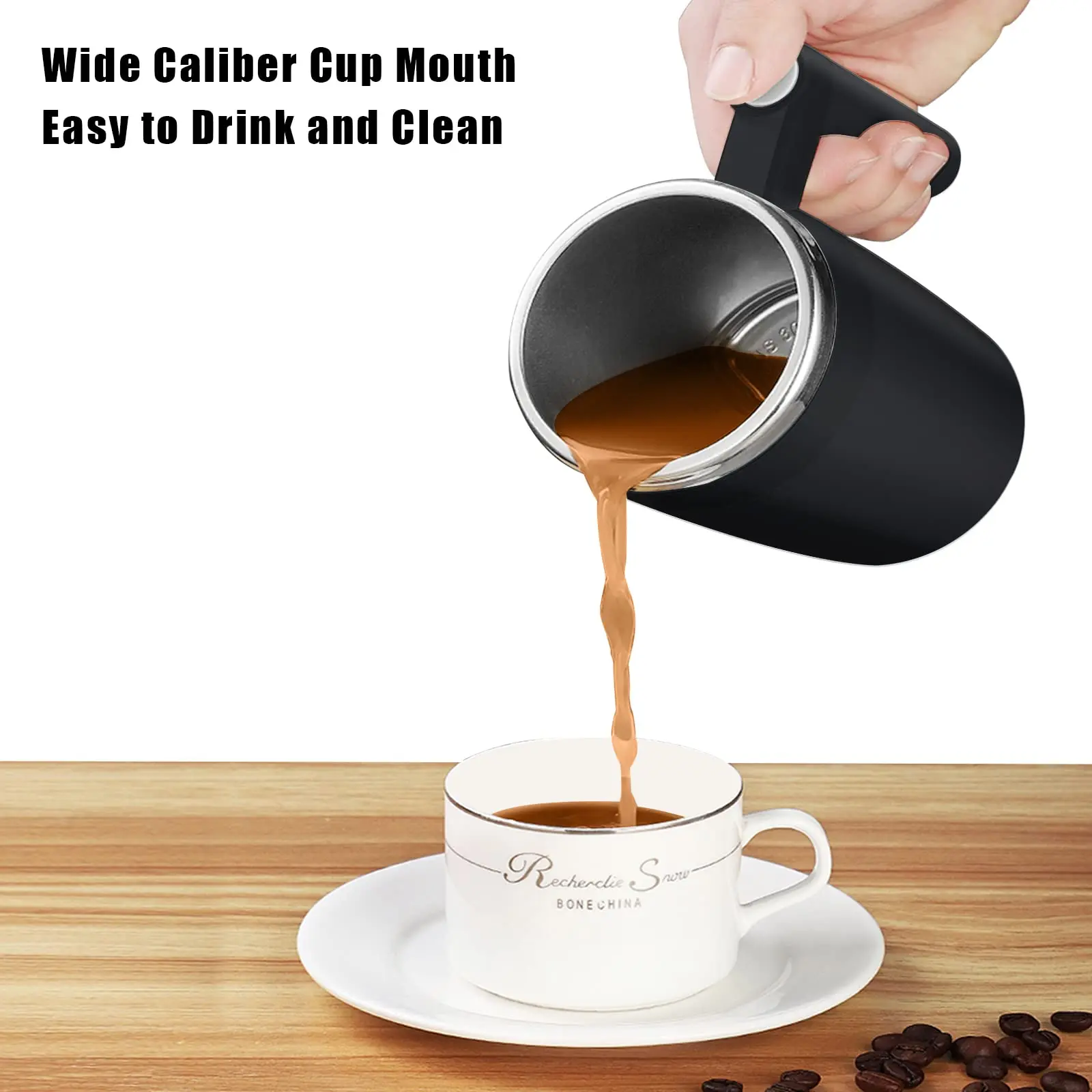 Automatic Magnetic Self Stirring Mixing Coffee Cup Travel Stainless Steel Coffee Mug With Lid