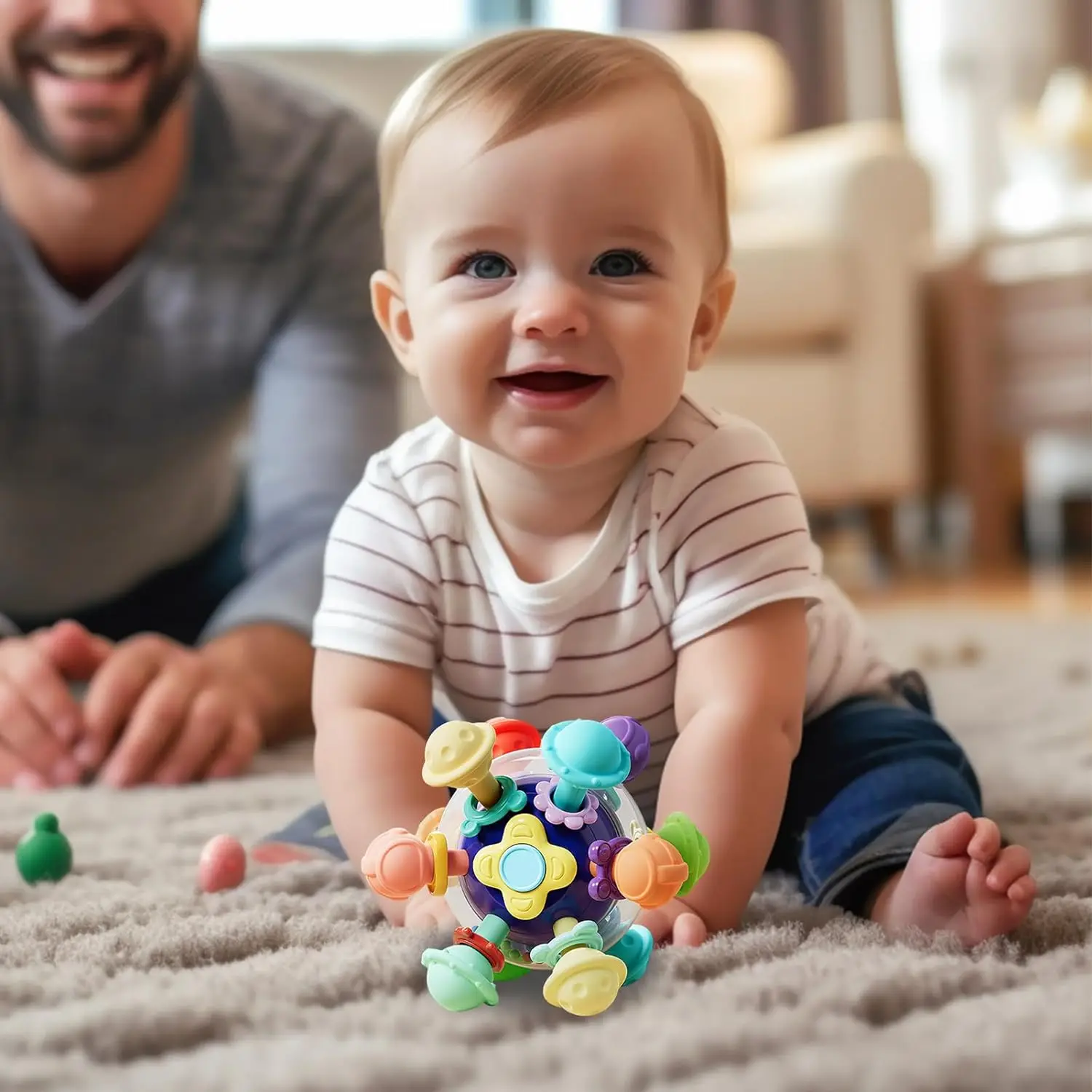 2024 YSR Baby Teether Rattle Chew Toy Baby Sensory Toys Teething Busy Cube Newborn Silicone Baby Teething Toys