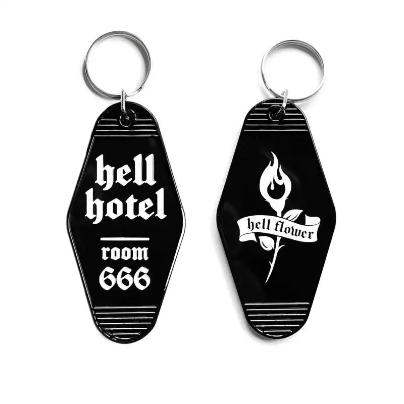 Custom Plastic Acrylic Hotel Keychain Logo with Key Ring Blank ABS Motel Keychains Key Tags Your Design Motel Keychain