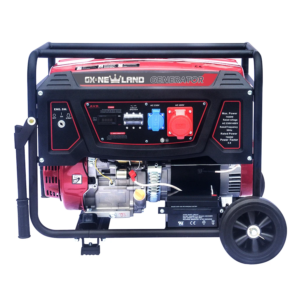 2023 red dc 24v gasoline generator gasoline generator model 7000w 8500w 22volt gas generators for sale