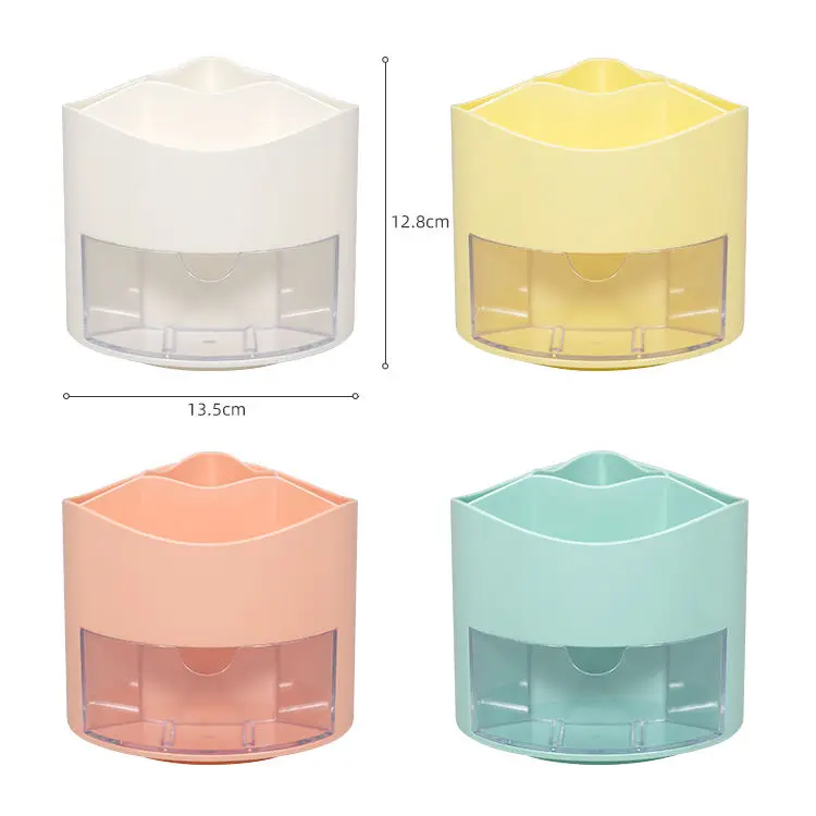 2023 New Product Multifunctional plastic desktop storage box desk storage rotating pen holder