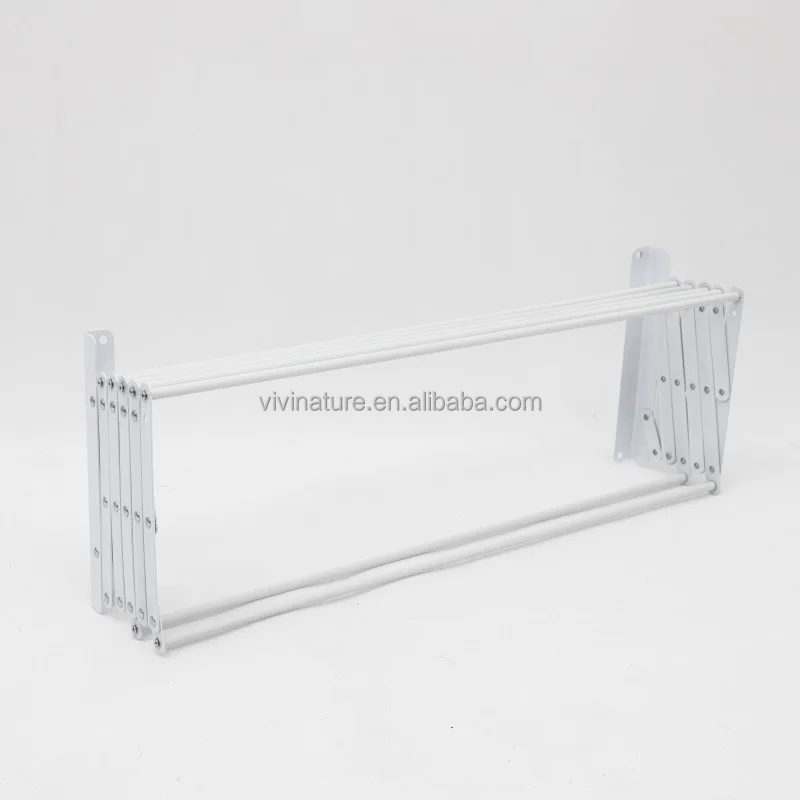 Wall mounted telescopic towel hanger and clothes rack