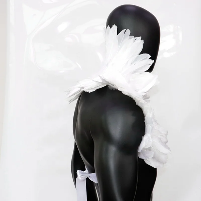 White Feather Cloak Feather Jacket Shawl Poncho 3 Tier Carnival Feather Shoulder Cover, Mexican Party, Spanish Mardi Gras