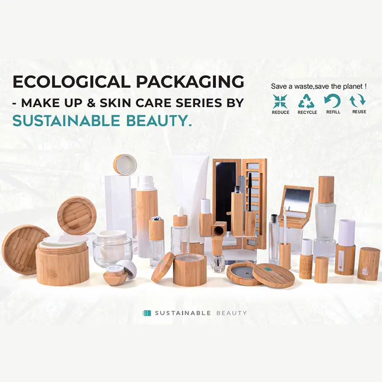 Custom Empty Eyebrow Pencil Packaging Tube Round Bamboo Eyeliner Pen Lipstick Container With One End