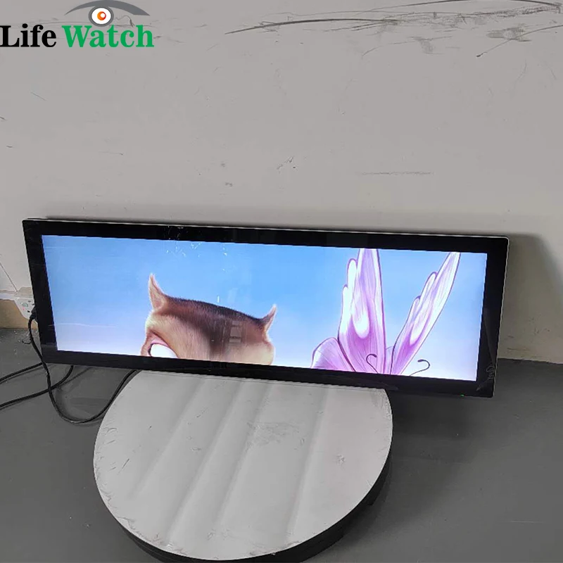 Factory direct 28 inch single sided stretched goods shelf lcd advertising screen digital signage display