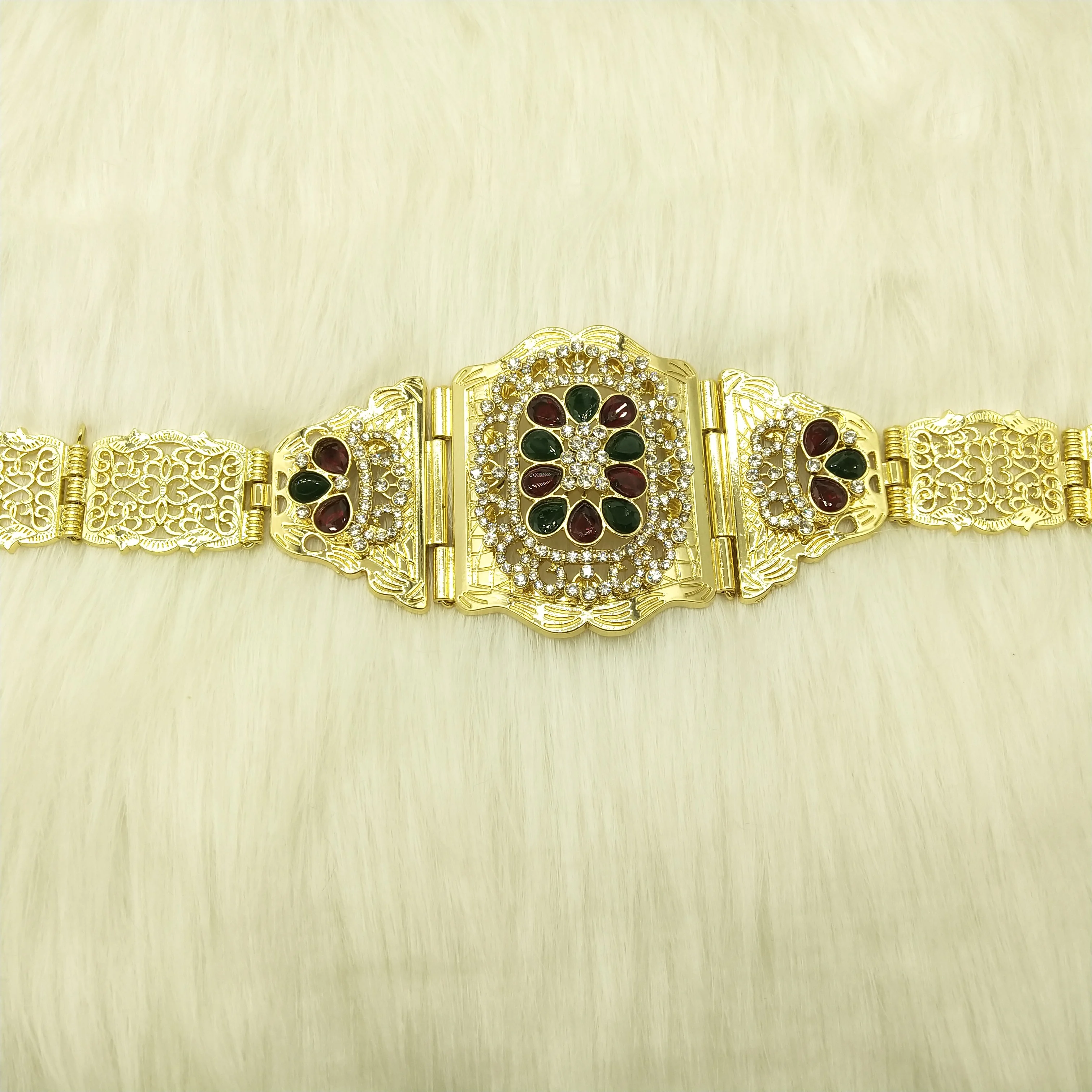 R Manufacturers of hot Arab wedding clothing accessories can be customized color full of rhinestone Moroccan belt