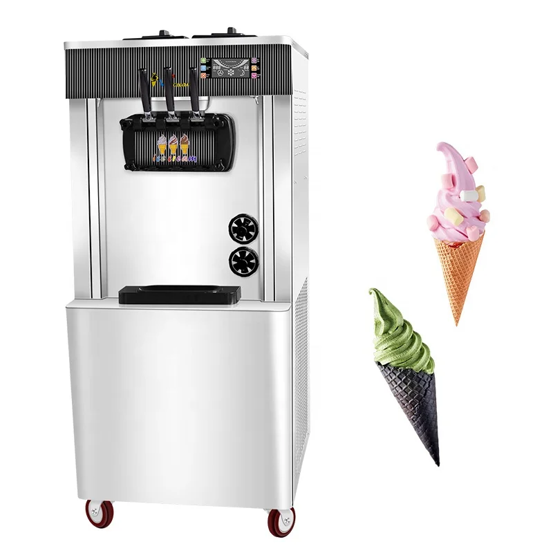 Ice Cream Maker 42-48L(11~12.5gal)/H 2650W Commercial Soft Ice Cream Machine
