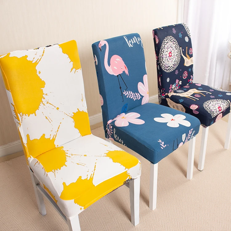 High Quality Dustproof Print Cheap Banquet Elastic Stretch Spandex Chair Cover