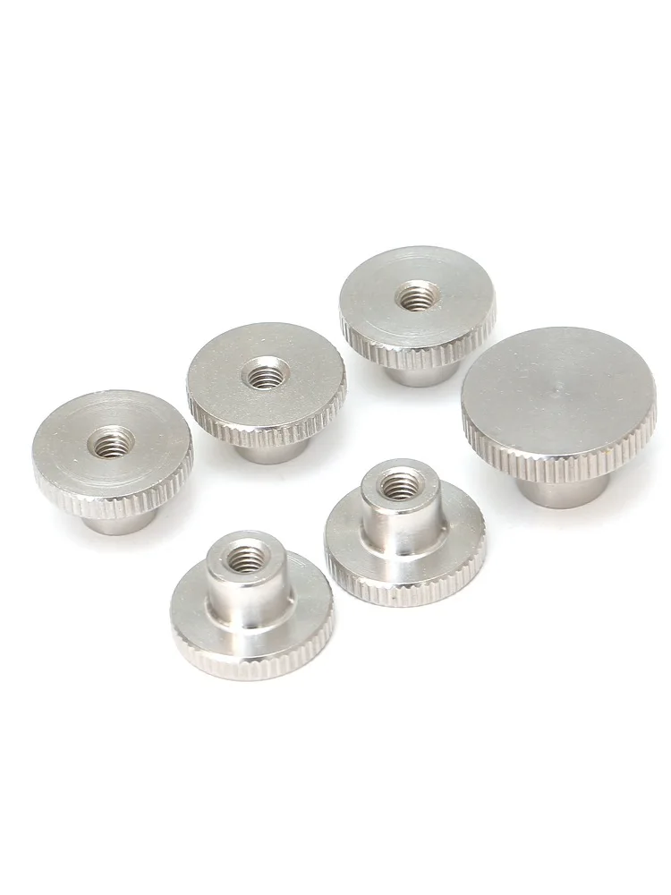 304 Stainless Steel Round Knobs Fasteners  Knurled Thumb Nuts M6 for 3D Printer Parts Silver Tone