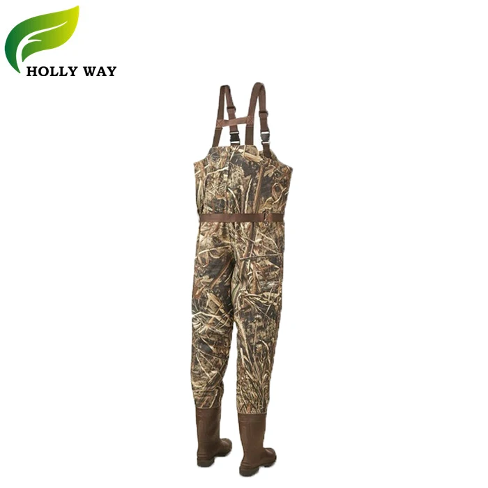 Camo Breathable Rubberboot Waders for Hunting