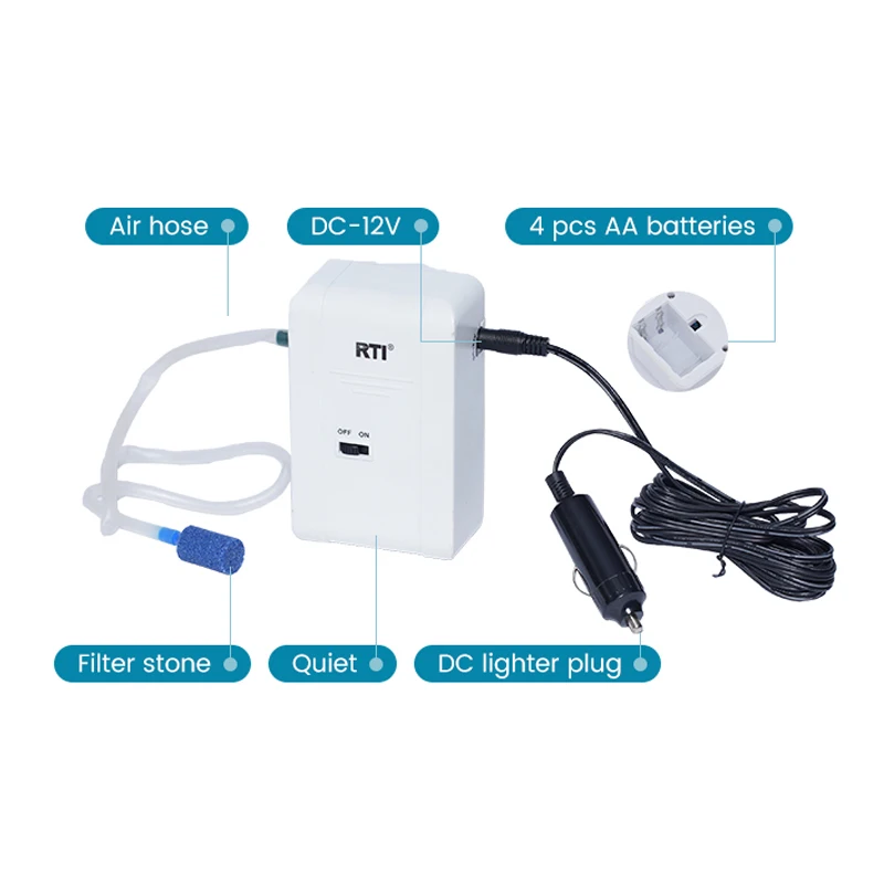 Portable Large Power Battery Air Pump Live Bait Oxygenated Fishing Aerator Air Pump