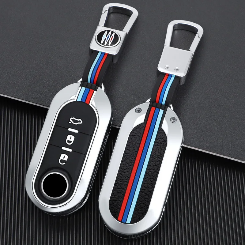 Flip Car Key Fob Folding Cover Zinc Alloy Key Shell Case Protection Cover Fit for Fiat Bravo Punto Panda 500