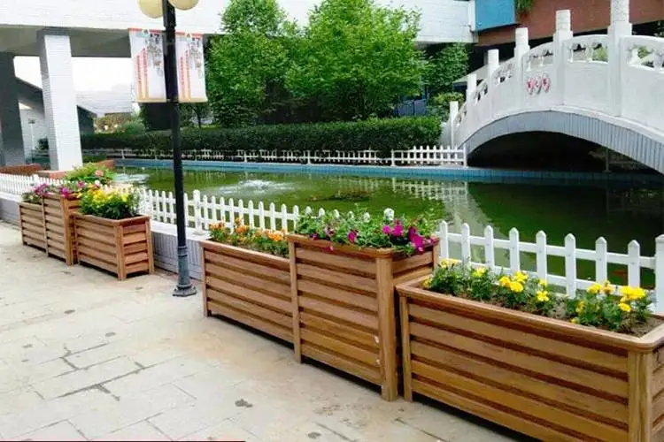 manufacturer Hot sales metal modern commercial street decoration large rectangle aluminum planter pots flower boxes