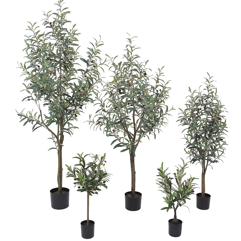 wholesale Custom Height Outdoor Artificial Olive Tree Art Plastic olive Plant Restaurants Hotel decor