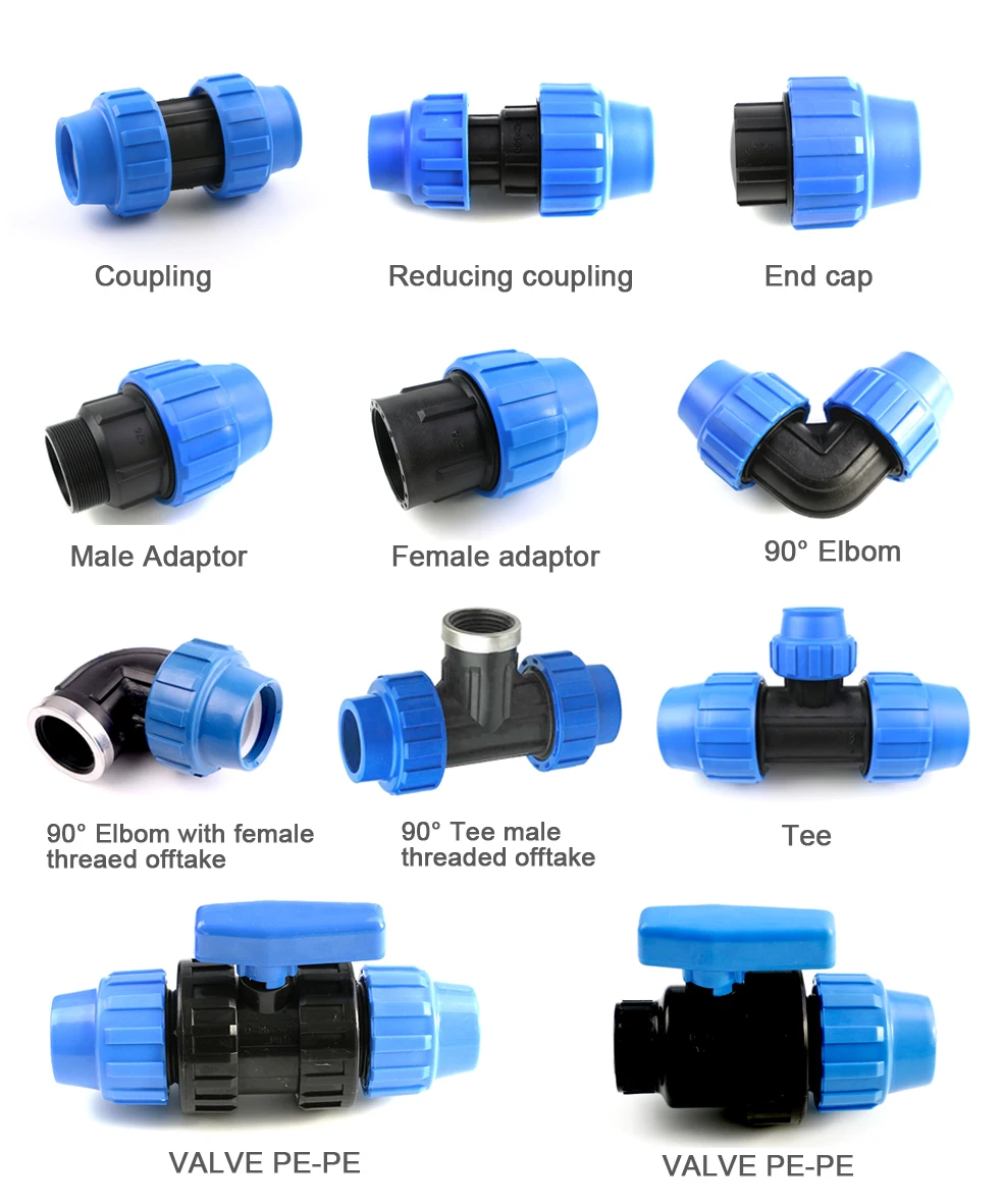 Автоматическая Оросительная Система PN16 PP HDPE pvc быстрокомпрессионная арматура соединитель трубы оросительный фитинг для капельной