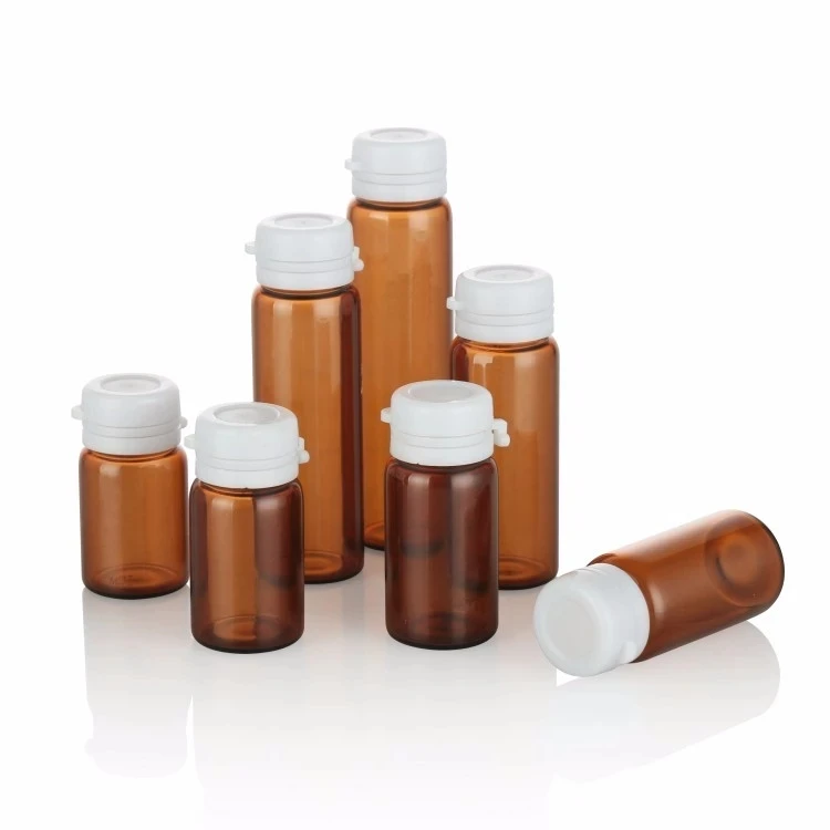 LanJing 1ml Mini Amber Clean Borosilicate Small Glass Vial With Tearing Off Lid