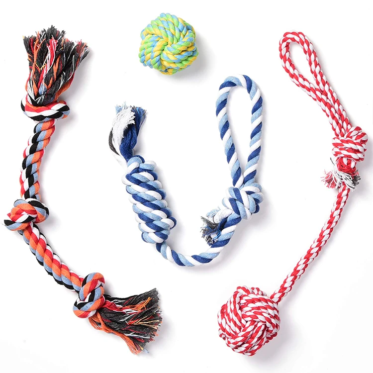 
 Высококачественные агрессивные жевательные веревки для щенков из 100% хлопка для прорезывания зубов  