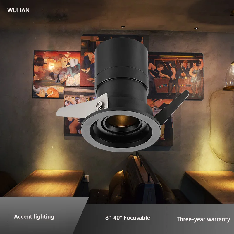 
Anti-glare Focusable Zoomable Adjustable beam angle Embedded LED ceiling Downlight for Restaurant lighting 