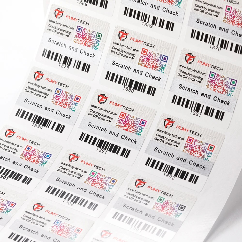 Dynamic QR code barcode security printing logo pvc self-adhesive sticker