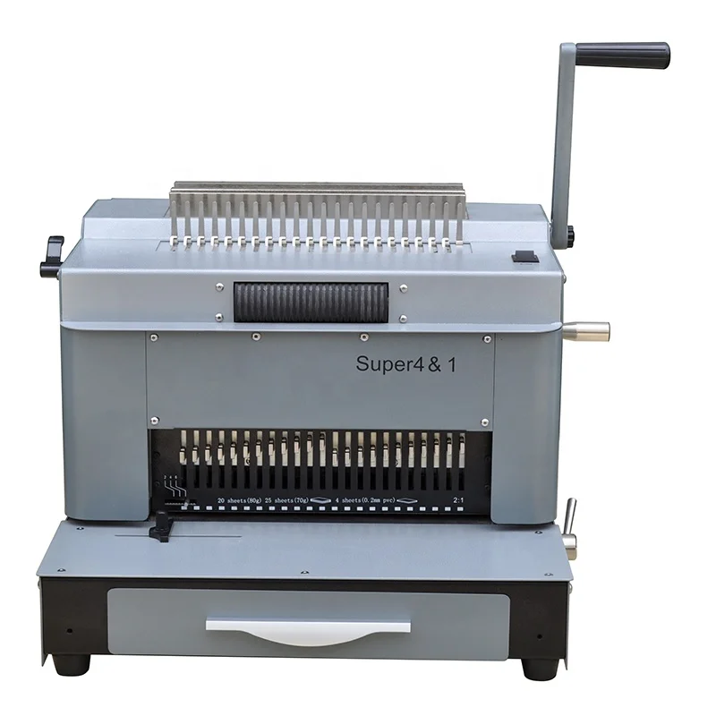 SUPU  factory price 4 in 1 comb, double wire, plastic coil punching and binding machine