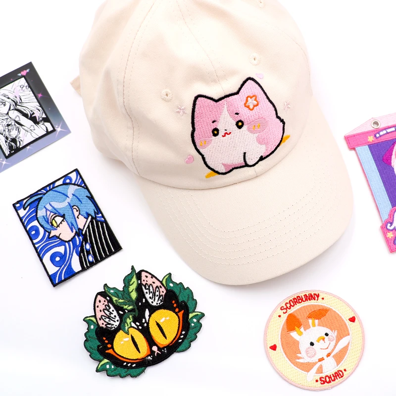 Embroidery Patch Custom Iron On Heat Press Patches Cap Patches Hat Embroidery 3D Embroidery Logo 6 Panel Dad Hat