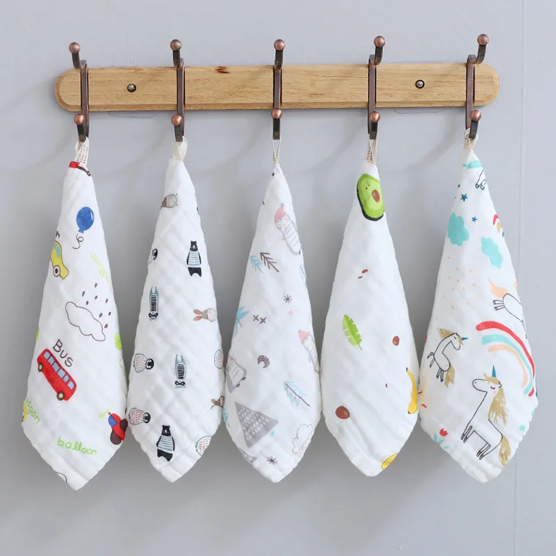 Высокое качество мягкой 100% хлопок 6 слоев муслина детское полотенце Платочек-Слюнявчик