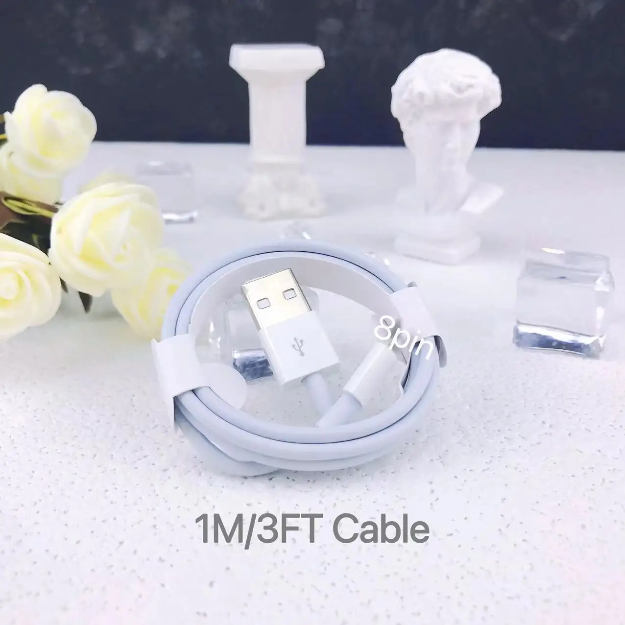 Светящийся зарядный кабель для iPhone 11 12 13 14 usb-кабель быстрой зарядки белый 1 м низкая цена