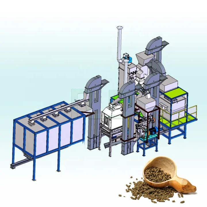 1 - 2 Ton per Hour Small Animal Cattle Poultry Chicken Feed Pellet Mill Processing Plant for Poultry Feeds