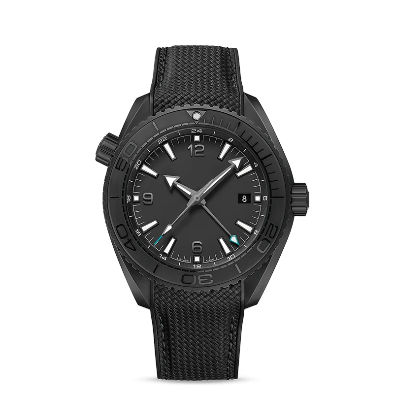 VSF Ocean 600M GMT watch Deep Black 45.5mm Ceramic case 8906 automatic movement stainless strap luxury watch men reloj AAA watch