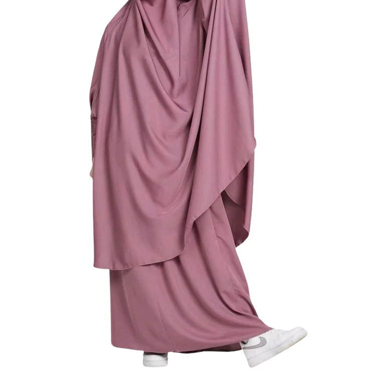 2022 New Muslim Young Ladies Malaysia Arab Nida Islamic Abaya Dress Suit Dubai Prayer Dress Robe Abaya