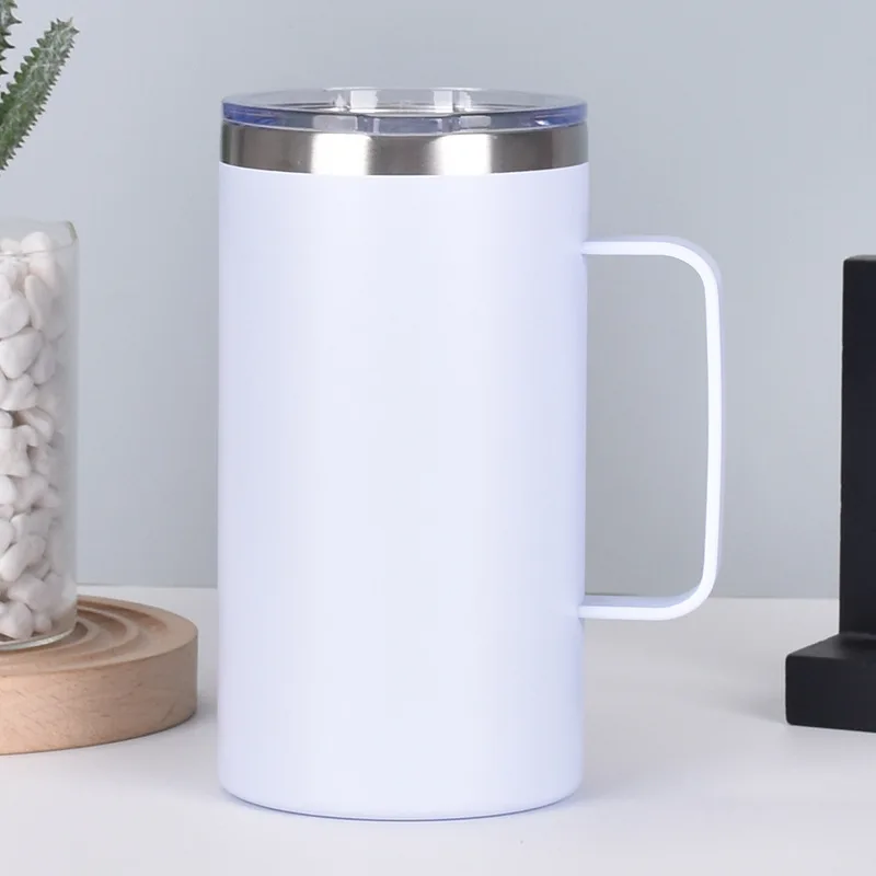 24oz handle office cup portable double-layer vacuum home office mug