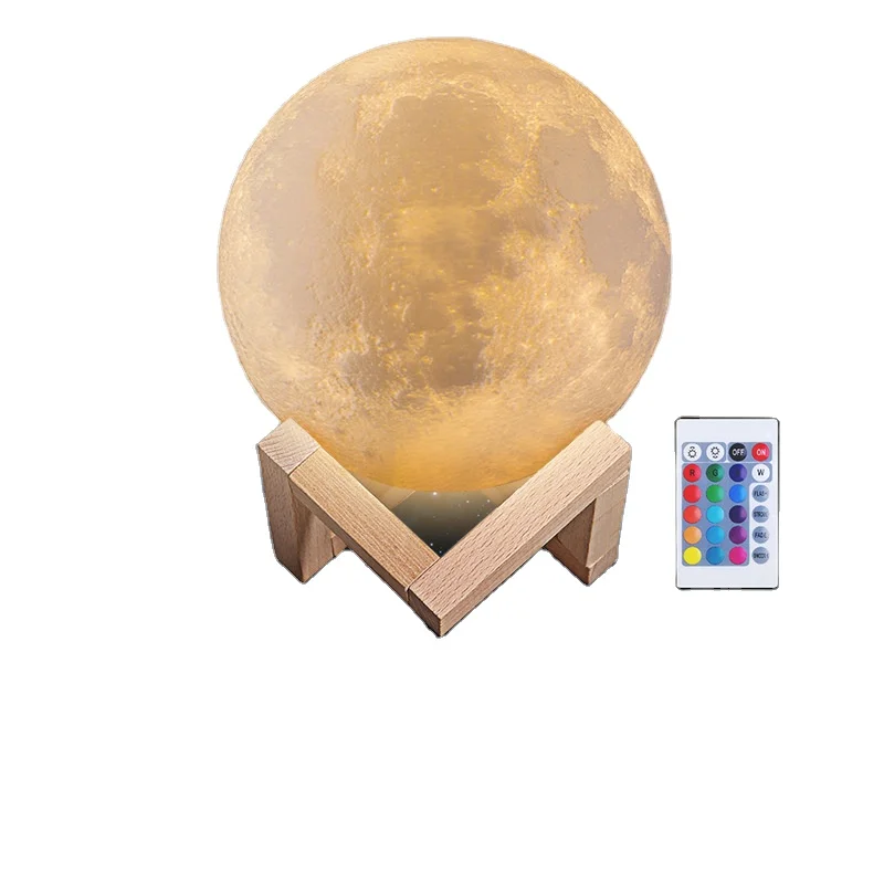 2021 Рождественский подарок для детей, светодиодный ночник, Лунная лампа, 16 цветов, 8 см, 10 см, 15 см, 20 см, 22 см, индивидуальный Большой Плавающий 3D лунный светильник