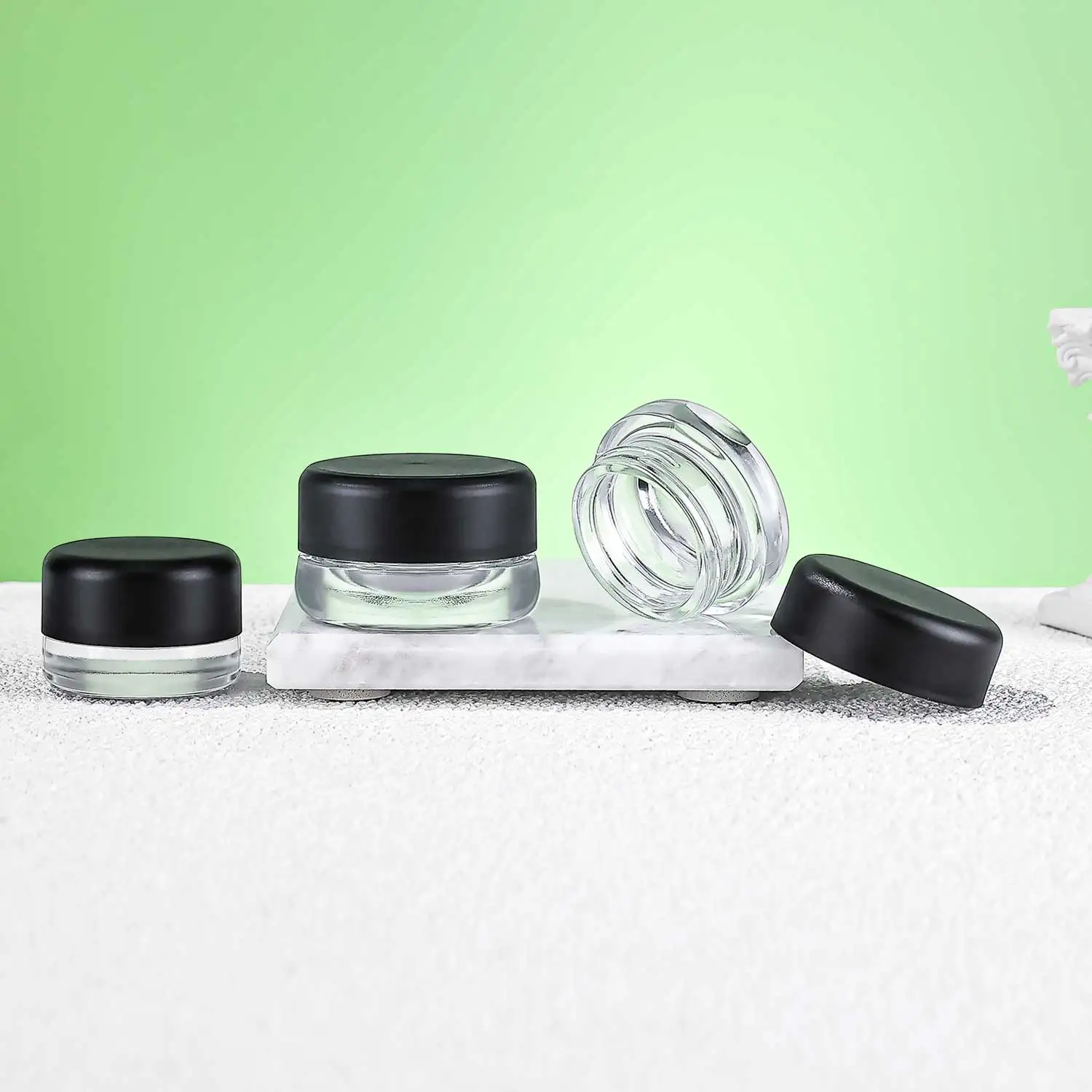 5ml 7ml 9ml Wax Child Proof Glass Concentrate Containers clear Jar with CRC cap