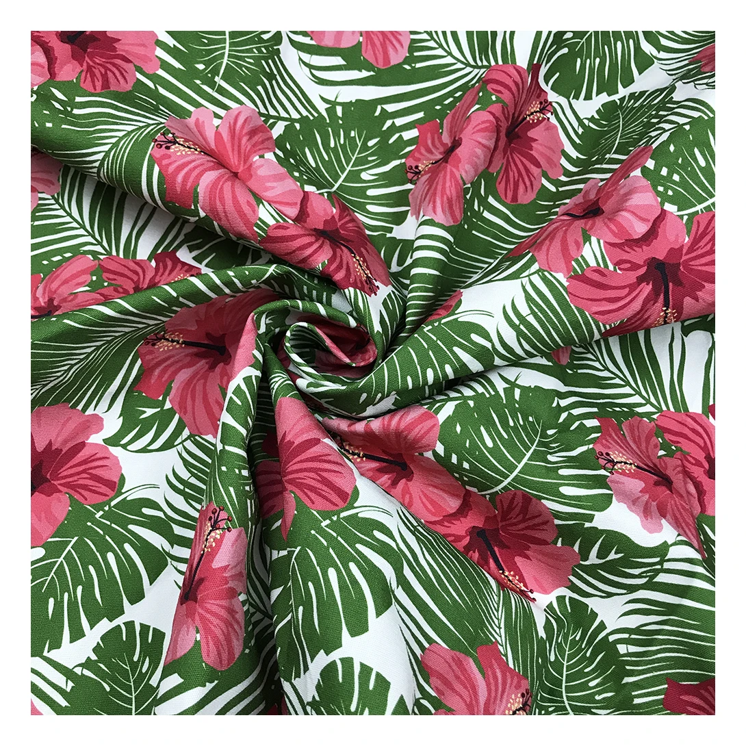 The factory outlet tropical design digital customize printing very heavyweight 260gsm 100%cotton fabric canvas for bag diy