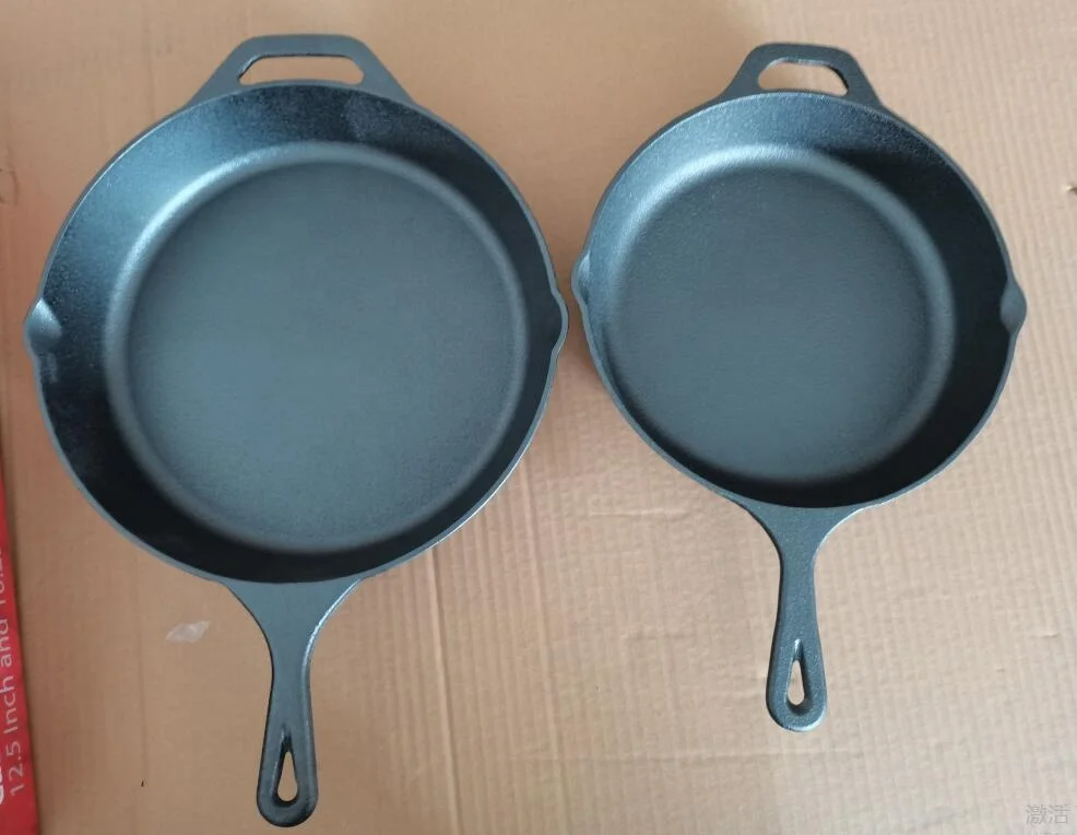 Hot Sale 8/10/12 Inch No Stick Cast Iron Skillet Cast Iron Fry Pan Set Cookware Vegetable Oil Coating Round With Assist Handle