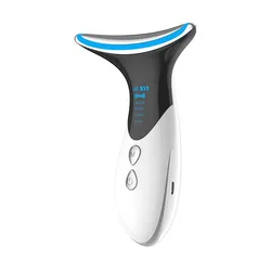 wholesale Heat Generated Sonic 3LED Light Neck Lift Device Vibration Wrinkle Free Device Anti-Aging Face Neck Massager