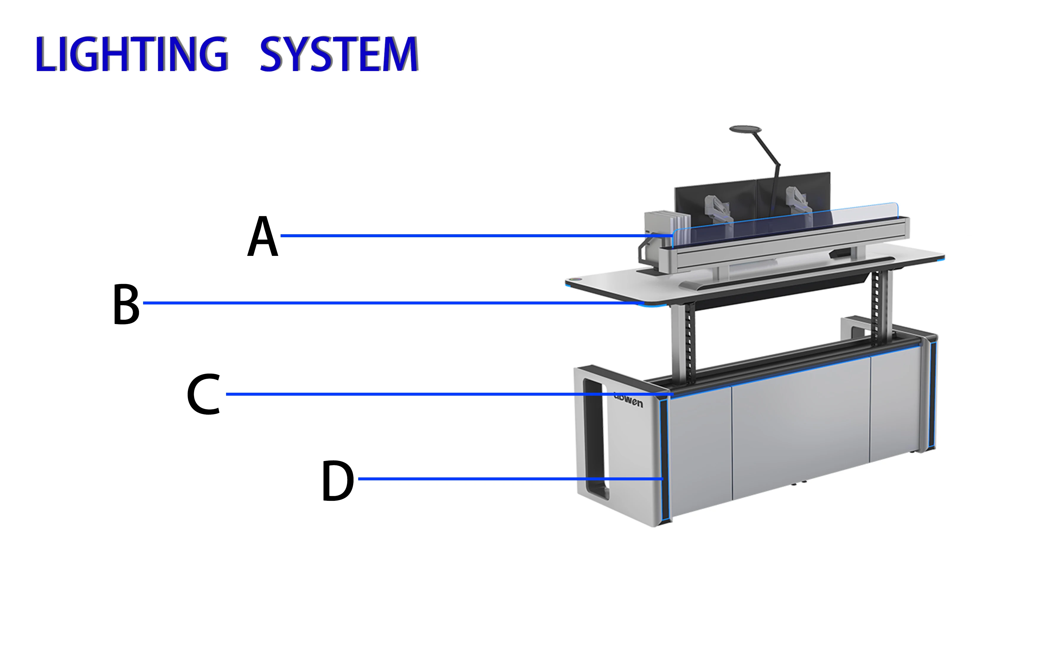 Height-Adjustable Control Room Furniture - Easy Adjustment for Optimal Comfort E002