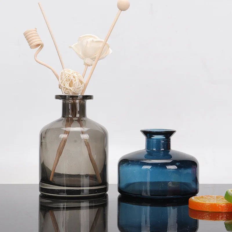 50ml 100ml 150ml 200ml Round Shape Clear Glass Essential Oil Diffuser Bottle