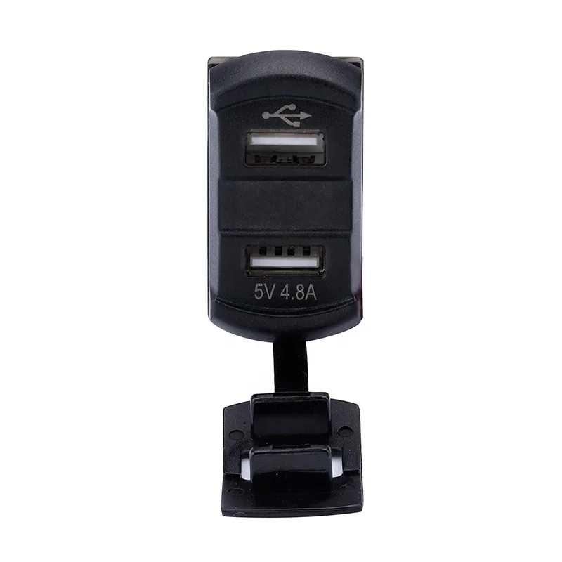 4.8A USB зарядное устройство с двойным светодиодным разъемом цифровой вольтметр постоянного тока 12 в USB-порт для зарядки автомобильное usb-зарядное напряжением