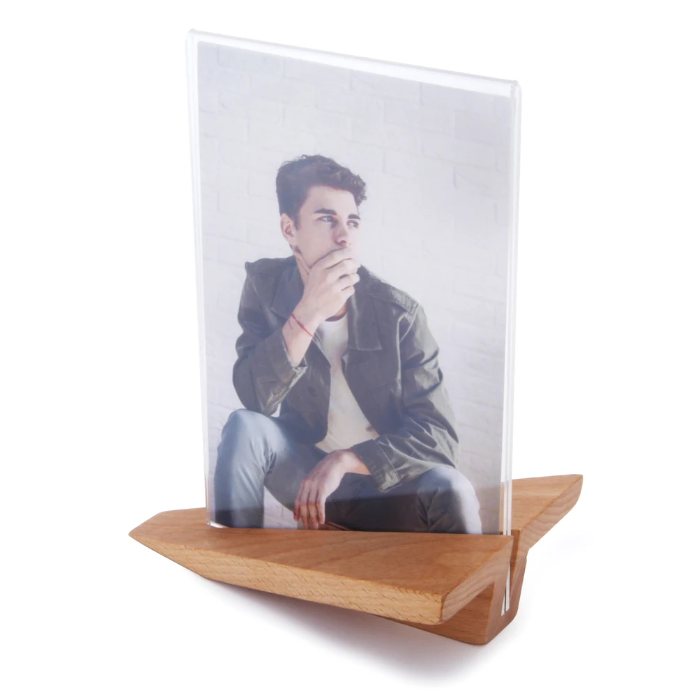
Customizable Modern Acrylic Magnetic Natural Wooden Photo Frame 