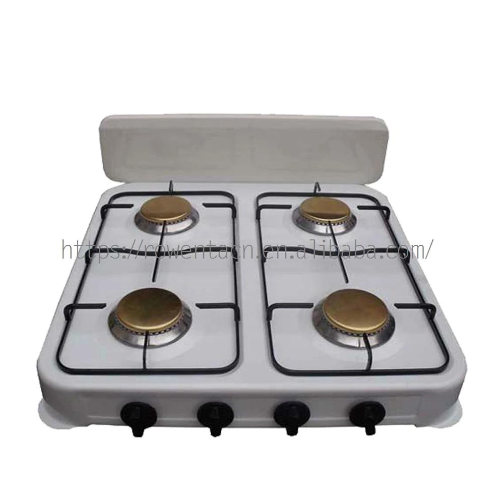 Газовая плита Южной Америки, газовая плита с 4 горелками и крышкой, газовая горелка с 4 горелками из нержавеющей стали 201, кухонная горелка с бутаном