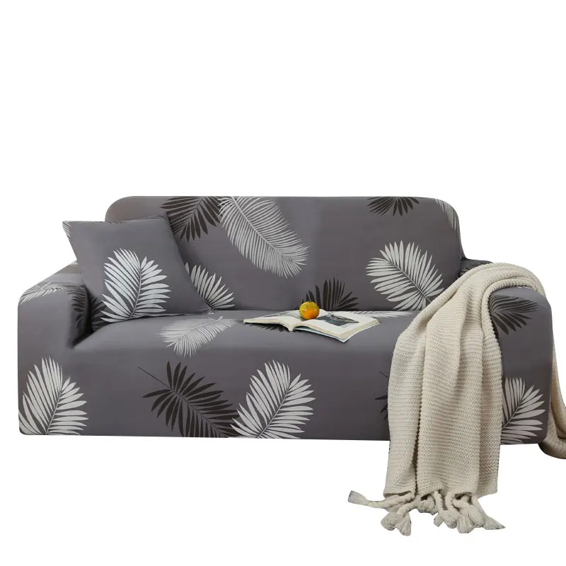 
Factory Shipment Feather Printed Thicken Polyester Loveseat Sofa Covers Super Soft For Family Decoration 