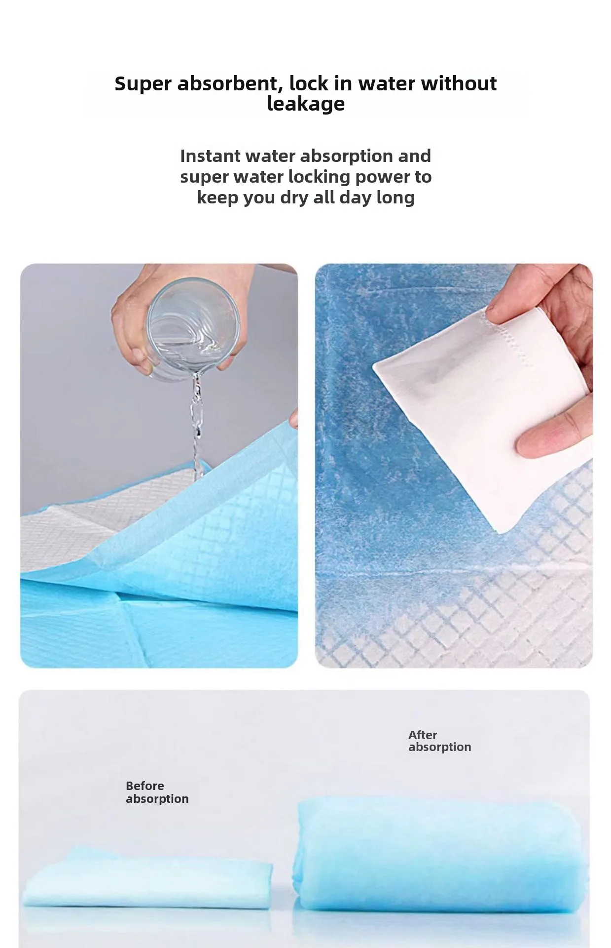 Hot Selling  Absorbent Patient Underpads Large 60*90cm Disposable Bed Pads For Incontinence