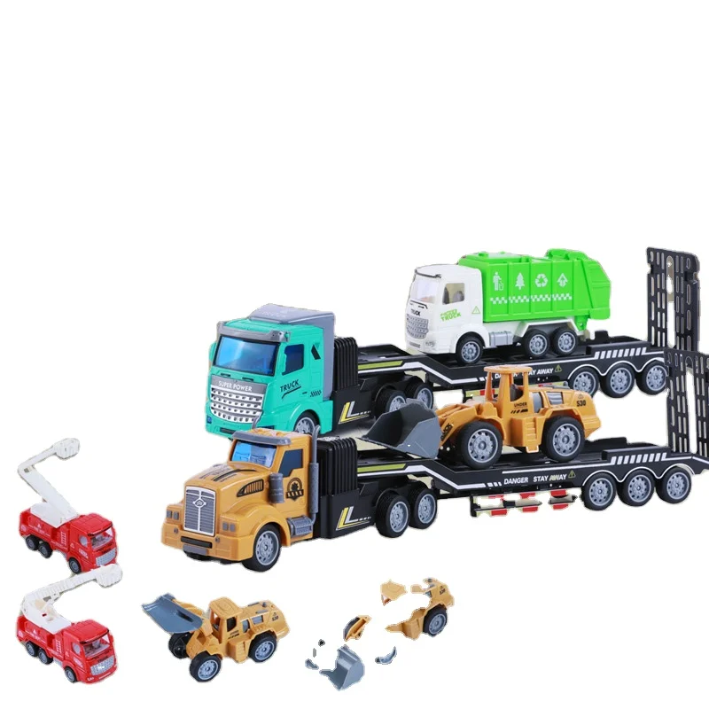 High Quality 1:36 Scale Open Door Remote Control Container Car Truck Transport Carrier Car For Kids