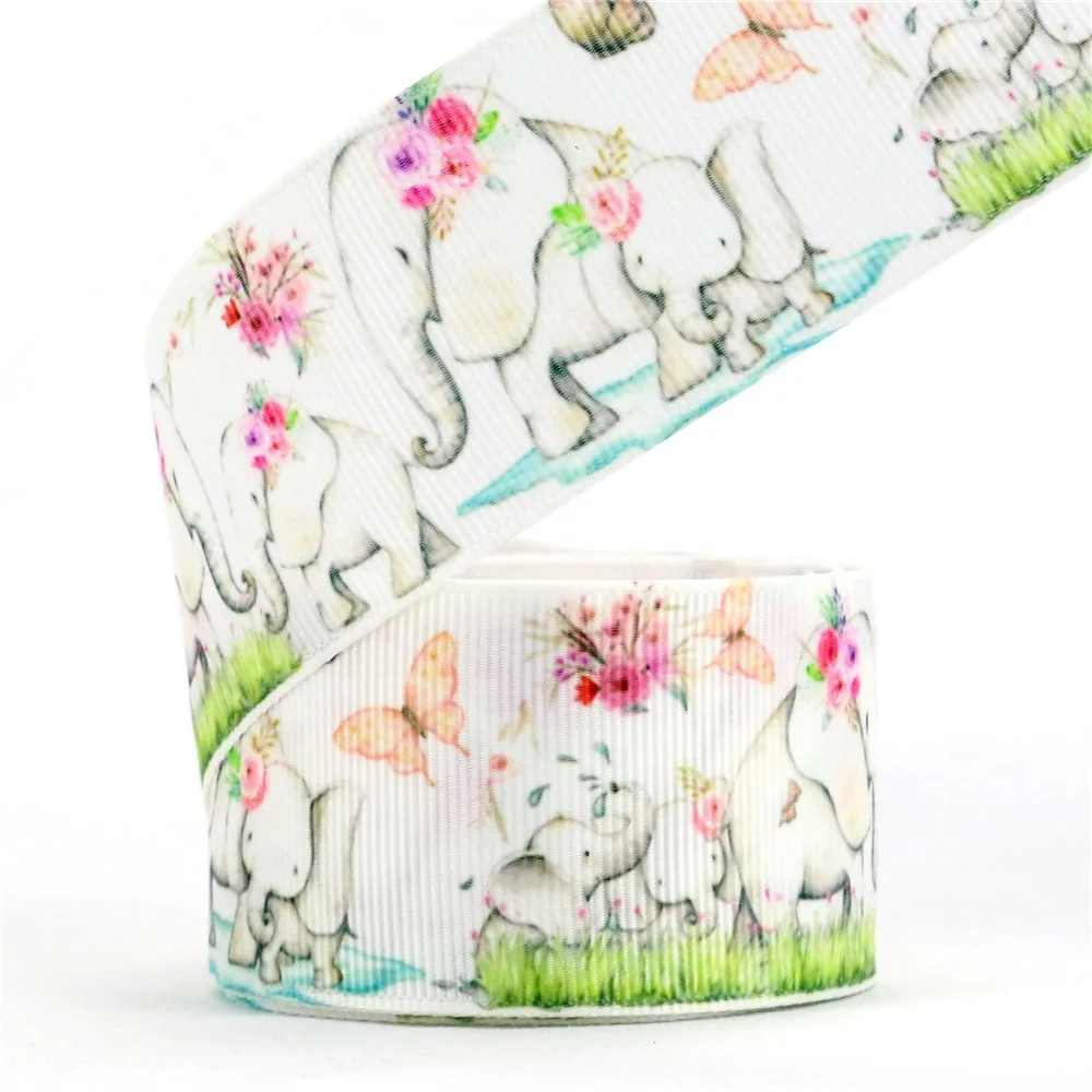 3 Inch New Style Custom  Colorful Printed Thermal Transfer Grosgrain Ribbon