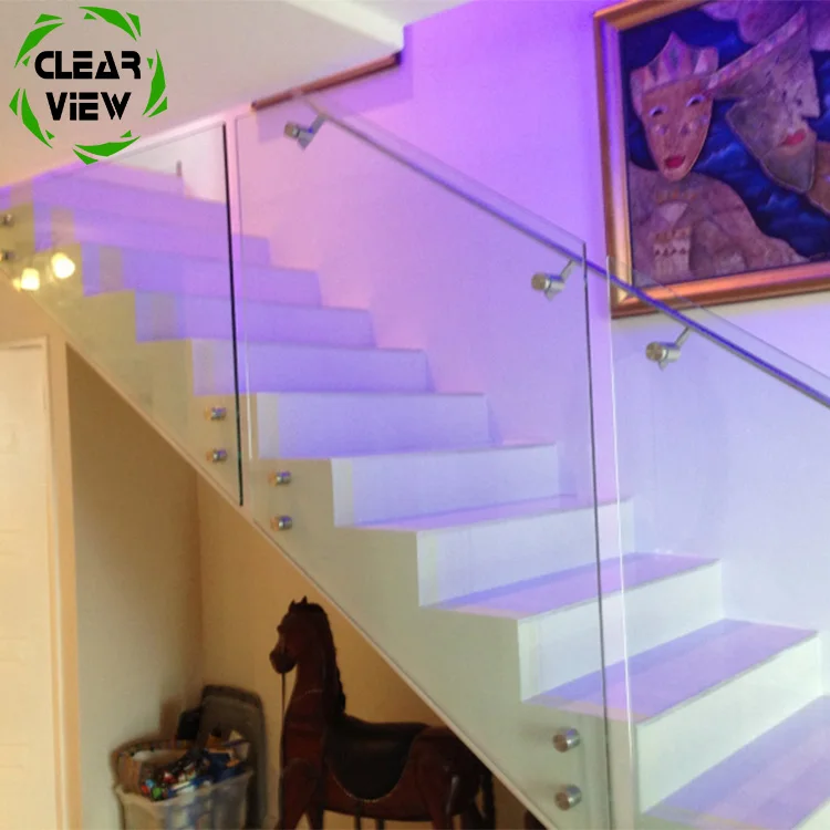 Clearview Furnishing outdoor led balcony aluminum glass railing for house