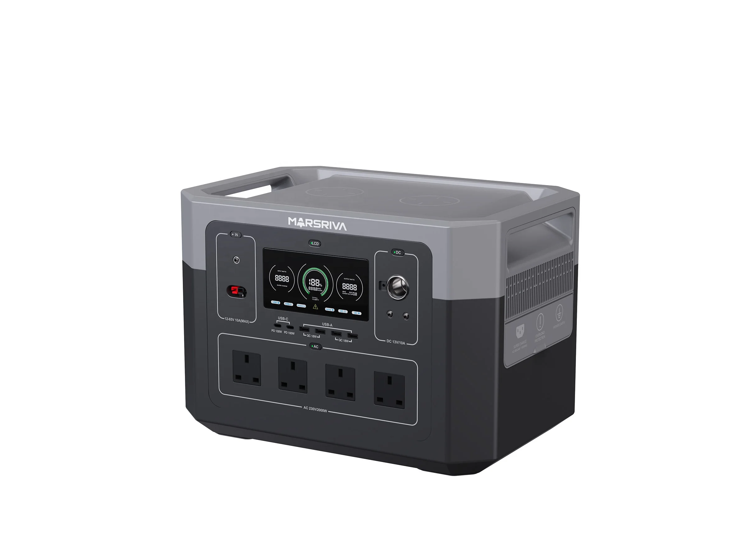 MARSRIVA latest collection pure sine wave 1920Wh 2000W Smart Portable Energy Storage Power Supply